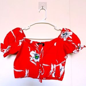 Burnt Orange Off-Shoulder Crop Top